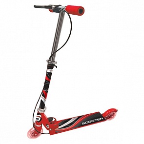 Двухколесный стальной самокат с ручным тормозом, красный (Next, KS2703 REDsim)